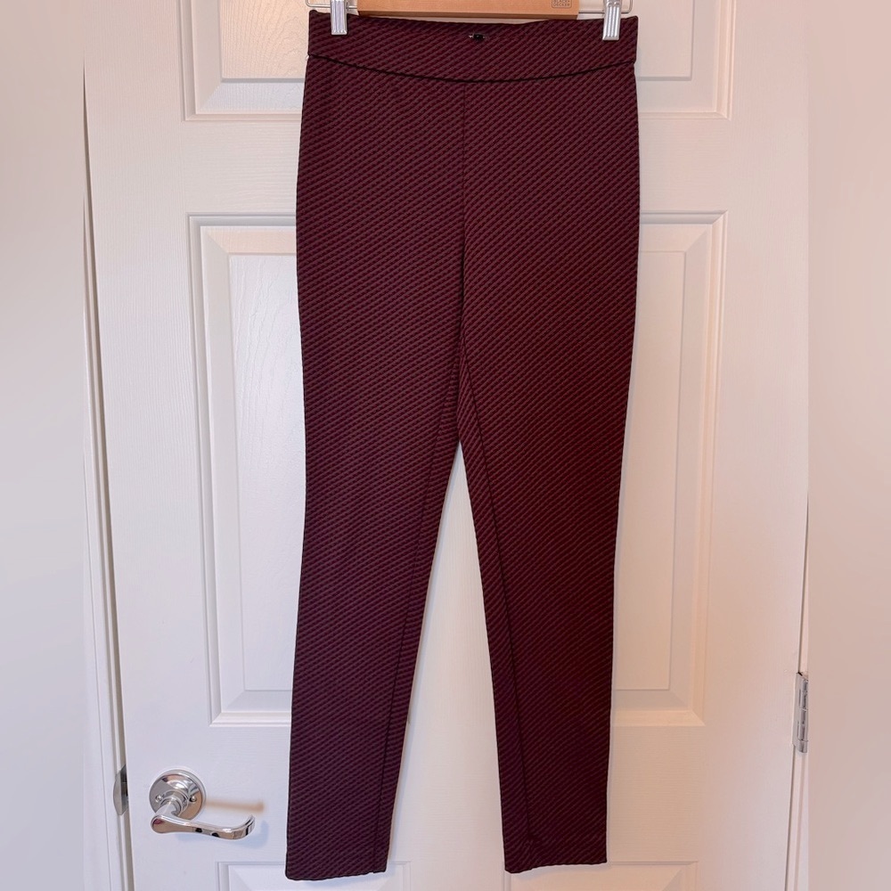 Theory Burgundy & Black Pants